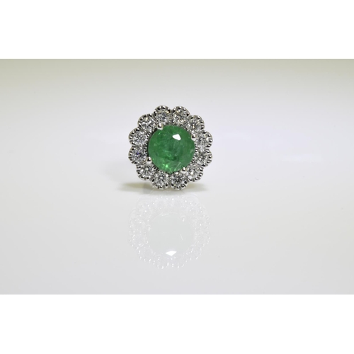 57 - Emerald & Diamond earrings