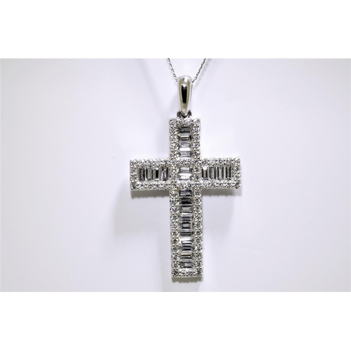 7 - 1.02 Carat Diamond Cross set in 18ct White Gold