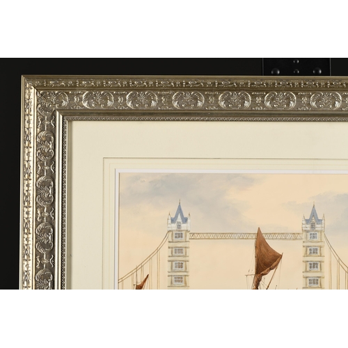 75 - Original Painting of HMS Belfast in the Thames by Ken Hammond