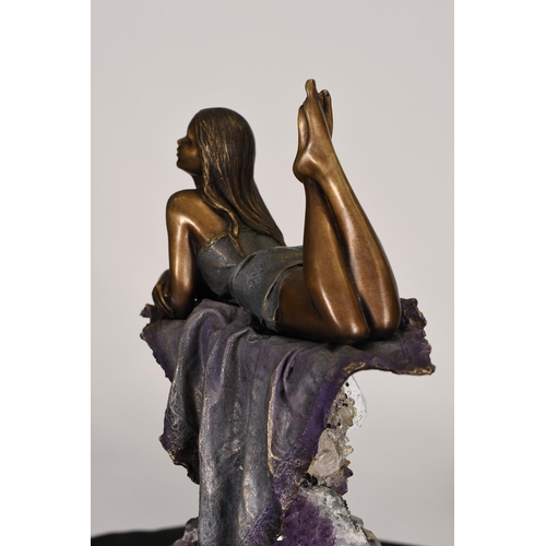 1 - Bronze Sculpture with Amethyst Crystal