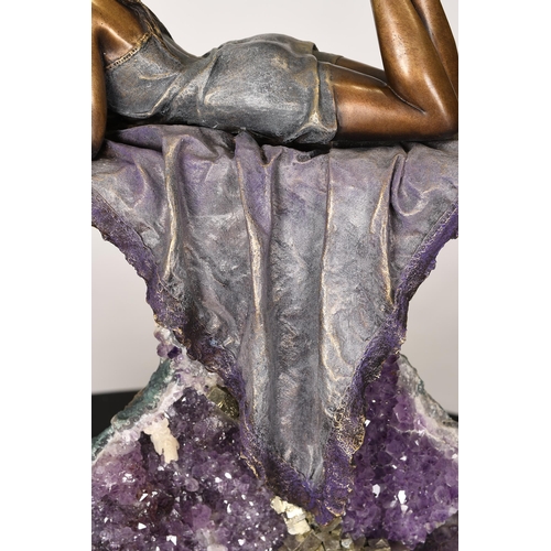 1 - Bronze Sculpture with Amethyst Crystal