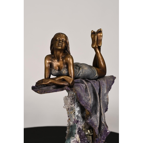 1 - Bronze Sculpture with Amethyst Crystal