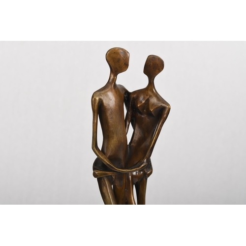 143 - Art Bronze Silhouette Couple on Marble