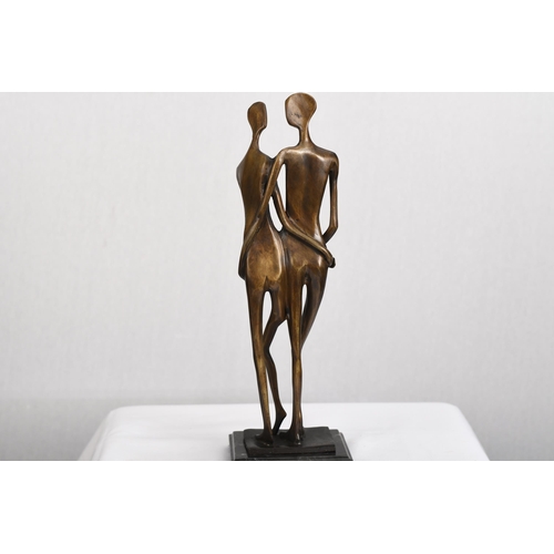 143 - Art Bronze Silhouette Couple on Marble