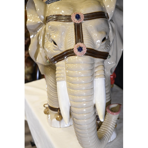 16 - Rare Very Large Shiwan Porcelain Elephant