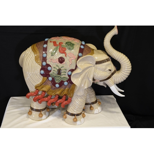 17 - Rare Very Large Shiwan Porcelain Elephant