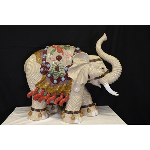 17 - Rare Very Large Shiwan Porcelain Elephant