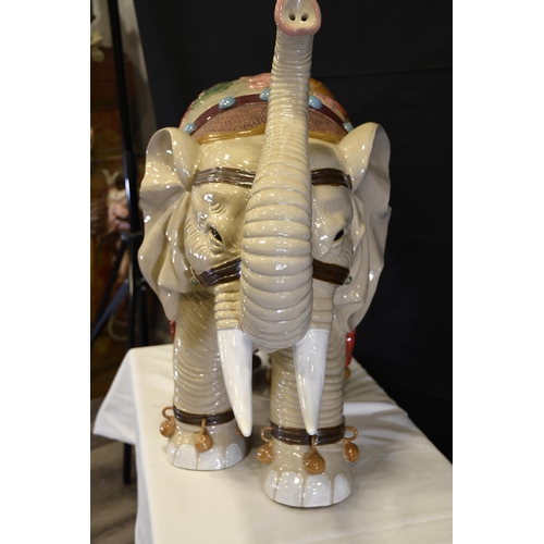 17 - Rare Very Large Shiwan Porcelain Elephant