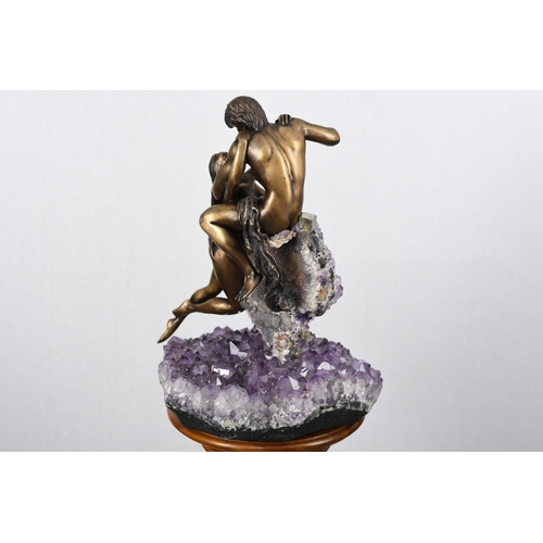 43 - Bronze Sculpture with Amethyst Crystal Base