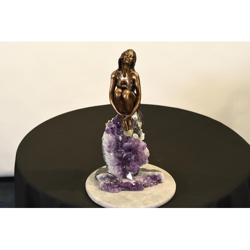 47 - Bronze Sculpture on Amethyst