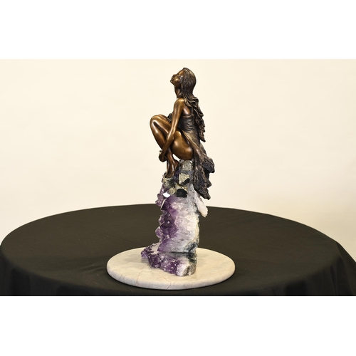 47 - Bronze Sculpture on Amethyst