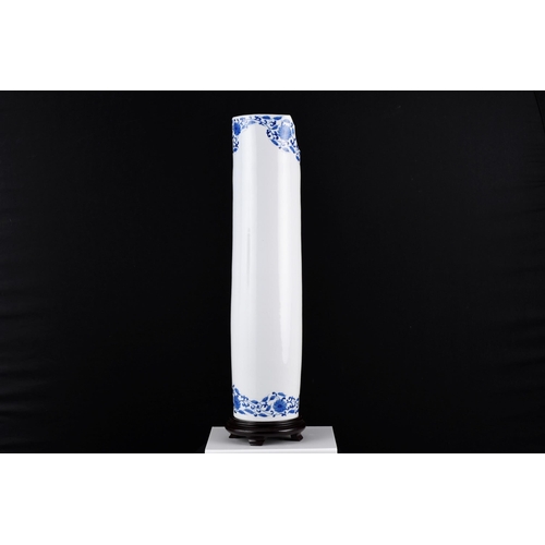 62 - Oriental White Porcelain Vase with Cutaway Art Design