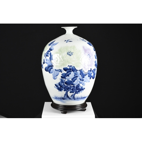 63 - Art Porcelain Floral Vase