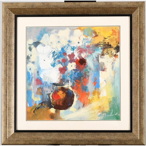 88 - Framed Oil on Canvas Vase of Flowers