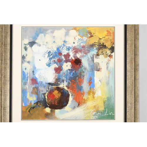 88 - Framed Oil on Canvas Vase of Flowers