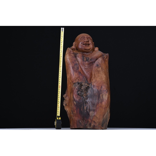 90 - Wooden Hand Carved Buddha