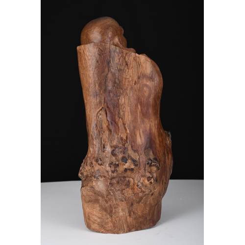 90 - Wooden Hand Carved Buddha