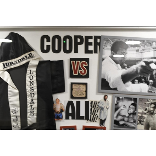 6 - Framed Muhammad Ali and Henry Cooper Presentation with Original Signatures