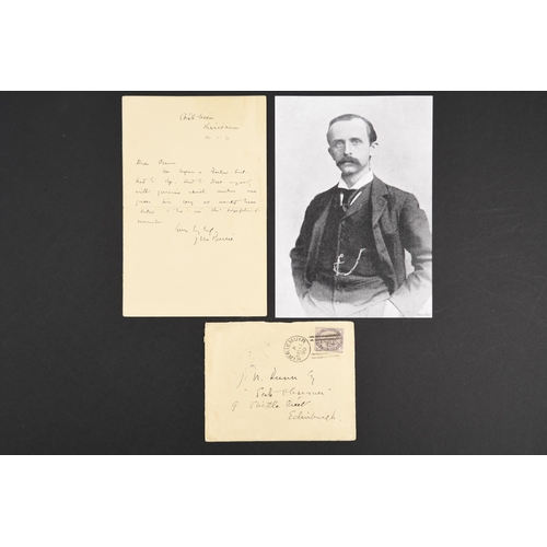 65 - J.M. Barrie (1860 - 1937) Original Handwritten Letter & Envelope.