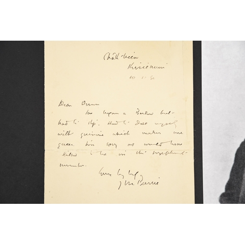 65 - J.M. Barrie (1860 - 1937) Original Handwritten Letter & Envelope.