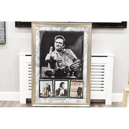 68 - Framed Presentation with Original Johnny Cash Signature