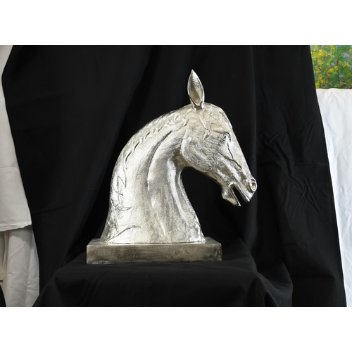 121 - Large hand cast Metal Horse Head