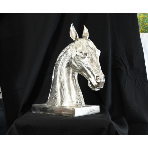 121 - Large hand cast Metal Horse Head