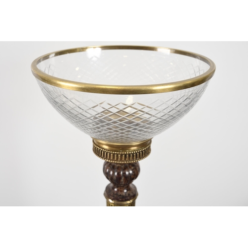 126 - Cut Glass Bowl with Brass Camel base