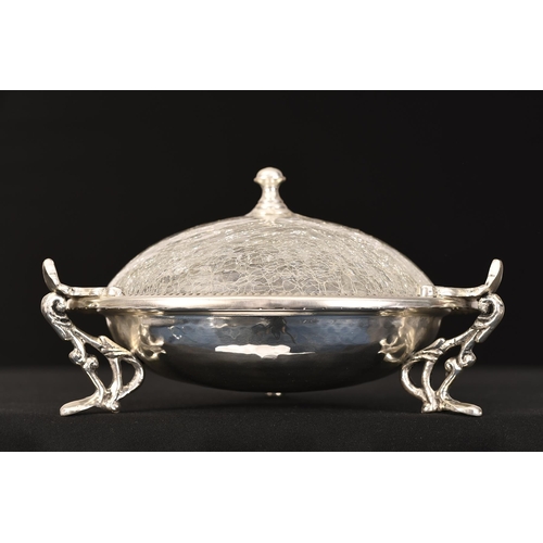 131 - Silver Bowl with Glass Lid