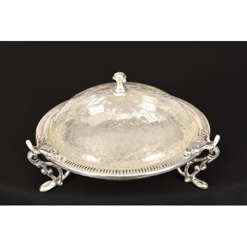 131 - Silver Bowl with Glass Lid