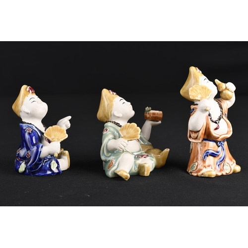 24 - Set of 3 Porcelain Chinese Figures.