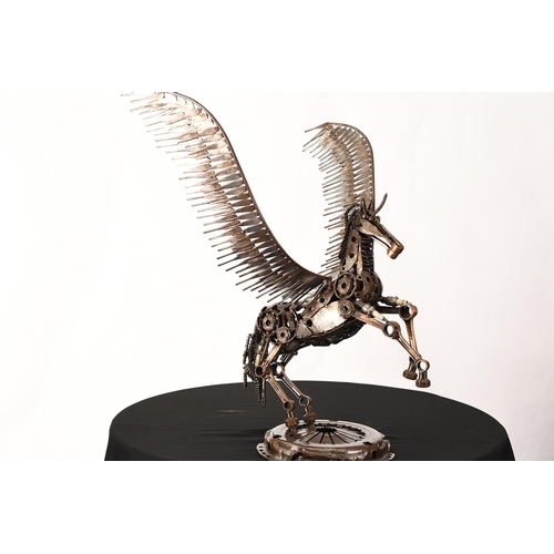 3 - Hand Made Pegasus Metal Sculpture