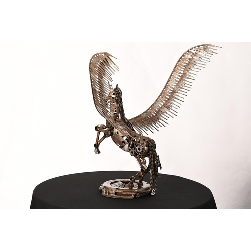 3 - Hand Made Pegasus Metal Sculpture