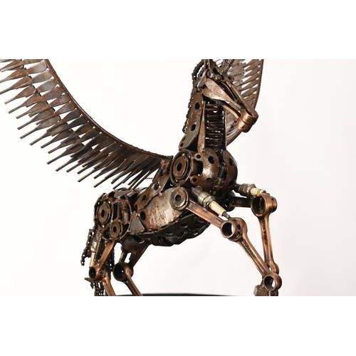 3 - Hand Made Pegasus Metal Sculpture