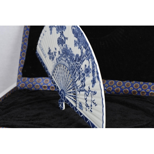 33 - Blue and White Porcelain Fan