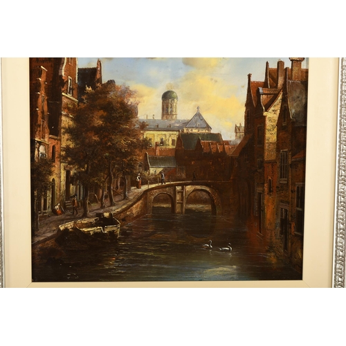 36 - Fine Original Oil on Panel Dutch Street Scene