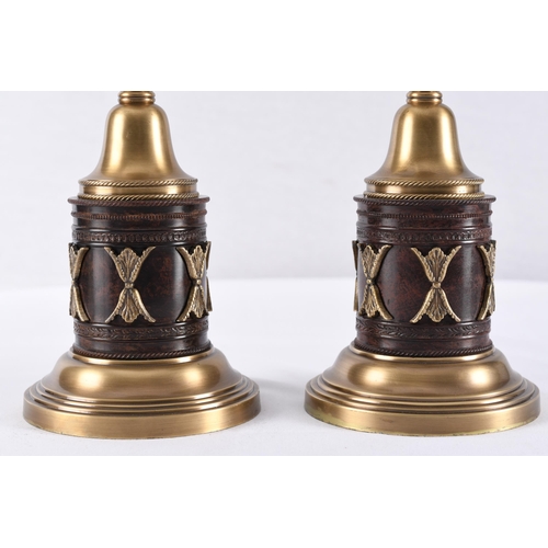 37 - Pair of Brass Mantle Vases