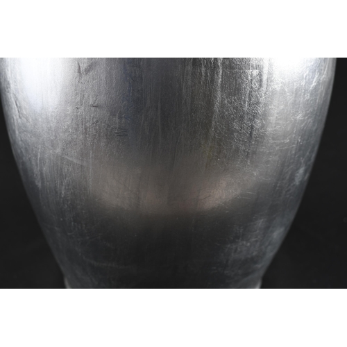 46 - 3ft Porcelain Silver Leaf Vase