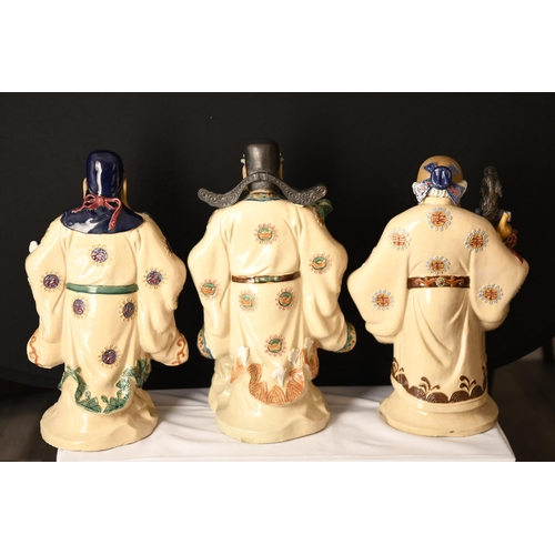 5 - Large Set of 3 Hand Made Porcelain Gods