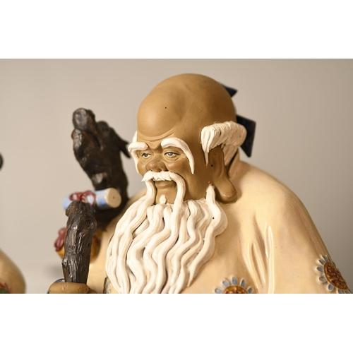 5 - Large Set of 3 Hand Made Porcelain Gods