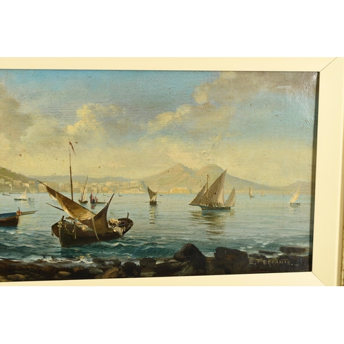 27 - Oil on Canvas by E. Ferrante Harbour Scene