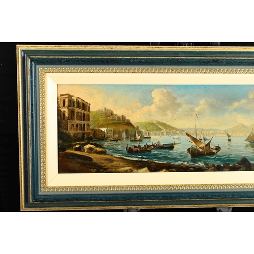 27 - Oil on Canvas by E. Ferrante Harbour Scene