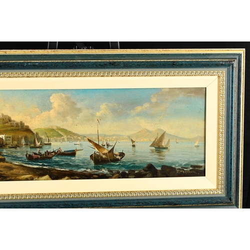 27 - Oil on Canvas by E. Ferrante Harbour Scene