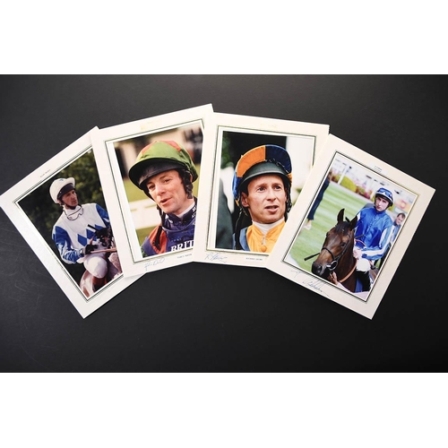 120 - Horse racing photos bearing original signatures.