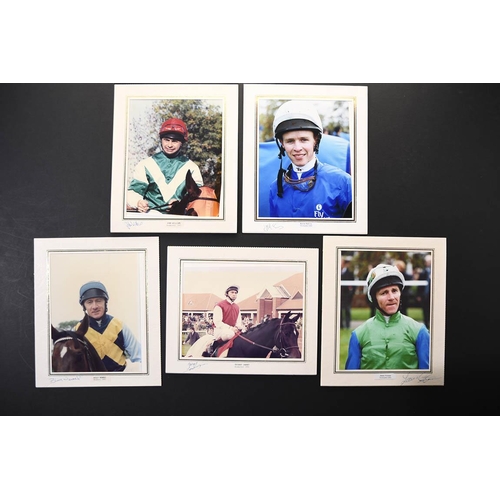 122 - Horse racing photographs, with Jimmy Fortune etc, original signatures.