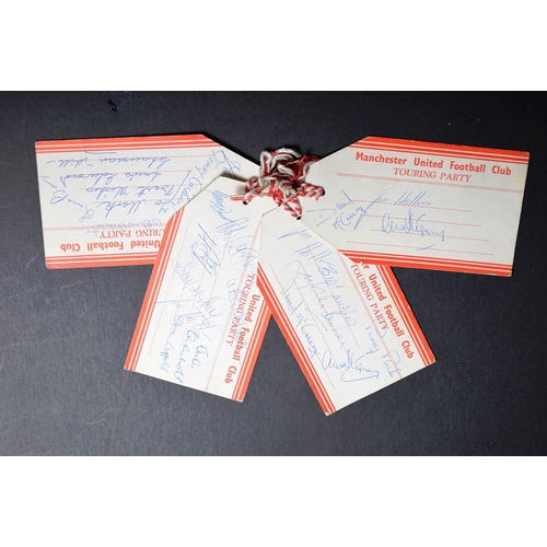 170 - A group of Manchester United touring party luggage labels circa 1976, bearing original signatures.