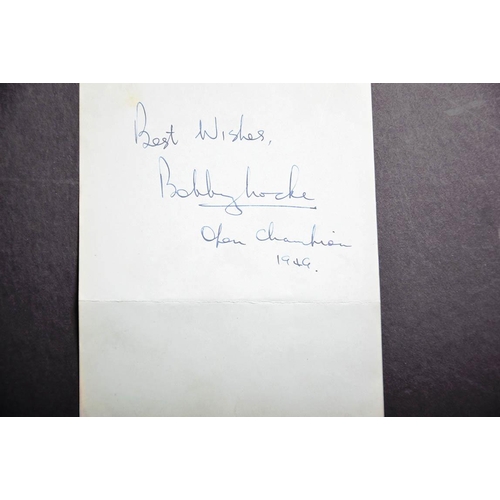 175 - An autograph book page bearing the original signature of Bobby Locke.