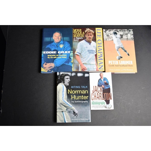 75 - A selection of hard back & paper copy books, with a connection to Leeds Football Club, bearing origi... 