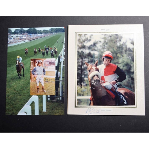 82 - Colour photos bearing the original signatures of Lester Piggott & Willie Carson.