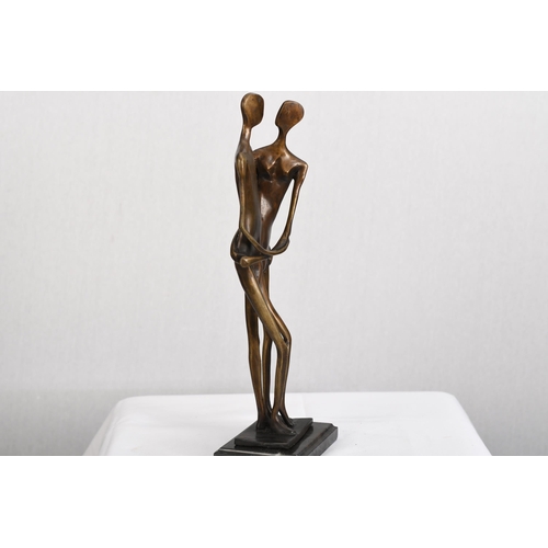 13 - Heavy Bronze Silhouette Couple on Marble